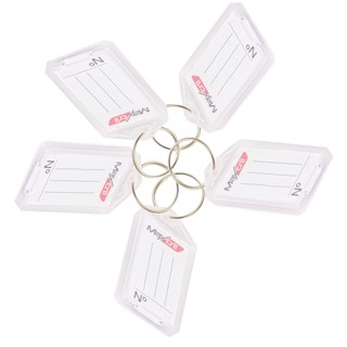 Kit 5 Chaveiro de Plástico Branco com Abertura e Etiqueta Pautada para Identificação em Oferta na Shopee