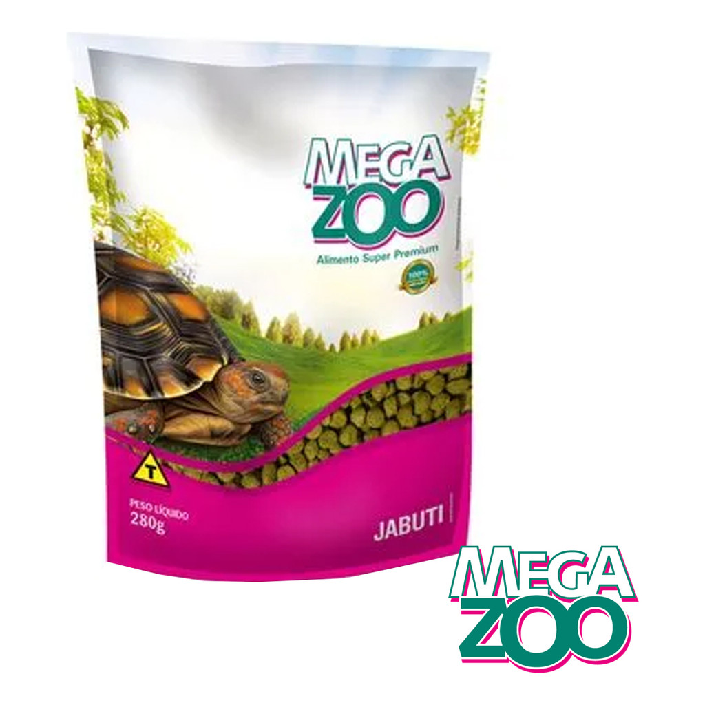 Ração Megazoo Jabutis Adultos 280g Super Premium Alimento Completo Répteis Nutrição Balanceada