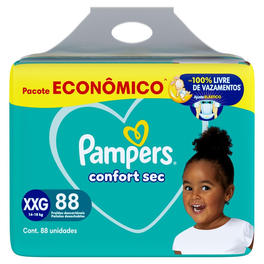 Fralda Pampers Confort Sec XXG 88 unidades