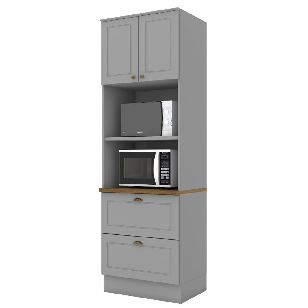 Torre Quente Forno e Microondas Henn C351 Com 2 Portas e 2 Gavetas 221x72x54cm em Oferta na Shopee