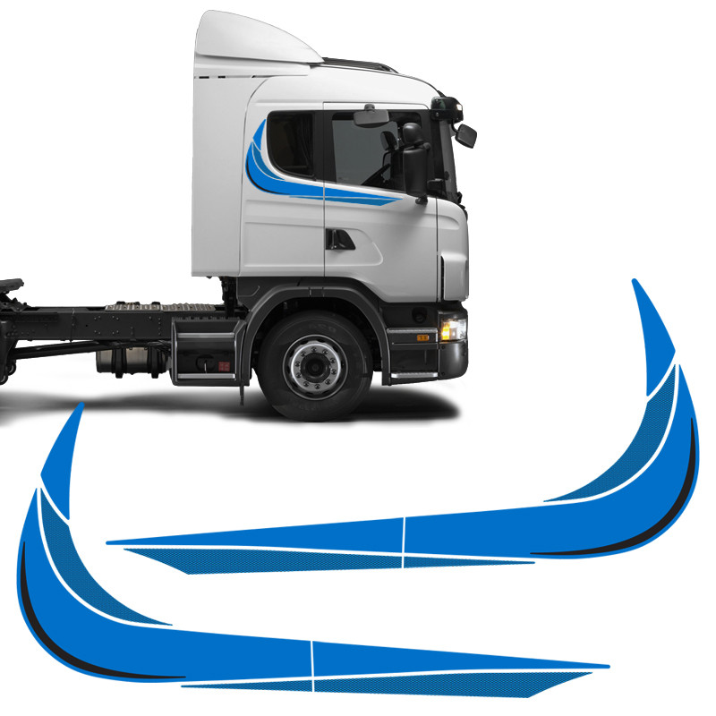 Faixas Scania 2002/2003 Adesivo Azul Lateral Janela Caminhão em Oferta na Shopee