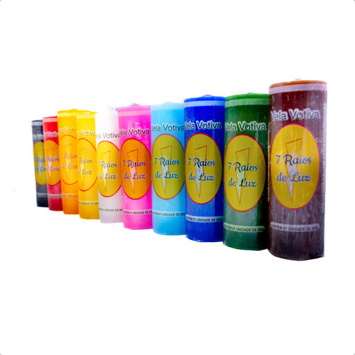Kit 12 Velas Votivas 7 dias Coloridas 260 gr cada em Oferta na Shopee
