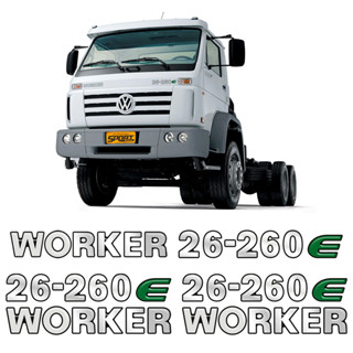 Kit De Adesivos 26-260e Worker Emblema Caminhão Volkswagen em Oferta na Shopee
