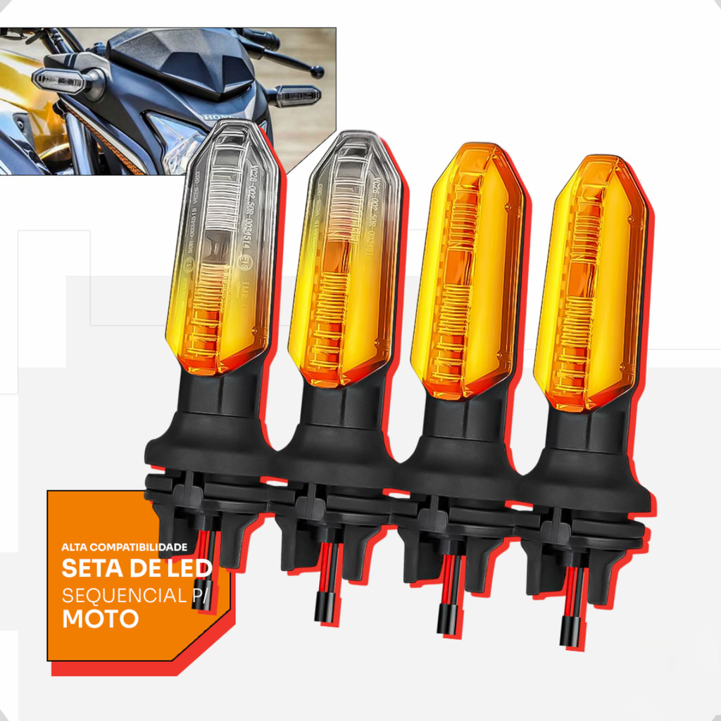 Pisca Led Sequencial 4un ou 2un Seta Honda Cb250f Twister 2019 Fan Titan em Oferta na Shopee