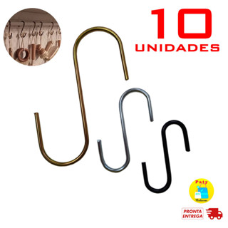 Kit 6 a 10 Ganchos em S suporte pendurar vasos parede jardim vertical suculenta em Oferta na Shopee