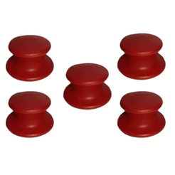 Kit Pomel Vermelho Puxador P/ Tampas De Panelas Com 5 Peças