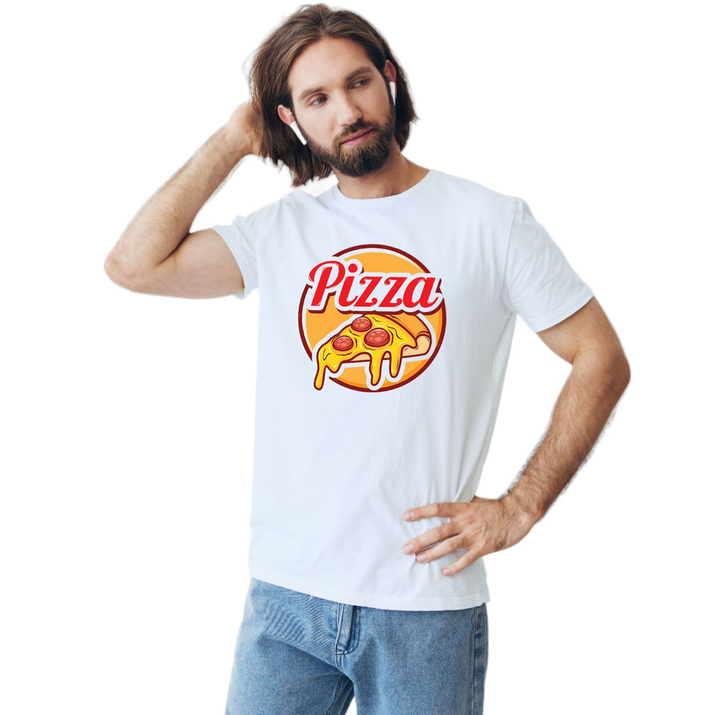 Camiseta Amor Por Pizza Pizzaria Camisa Personalizada Blusa Adulto Algodão com Poliéste