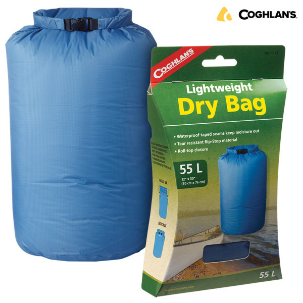 Saco Estanque Coghlan's Lightweight Dry Bag 55L – Leve, Impermeável e Ideal para Camping, Canoagem