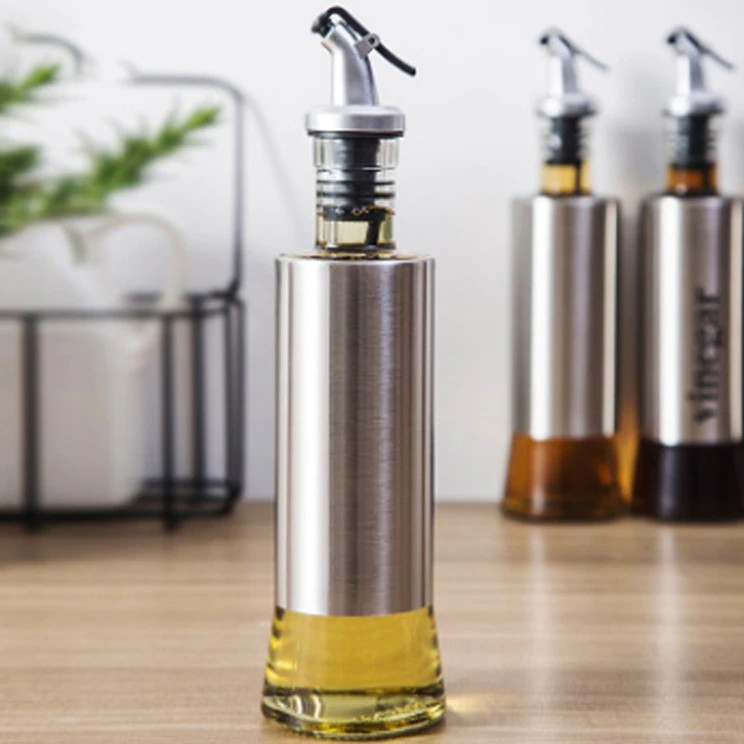 Galheteiro Inox 350ml com Bico Dosador – Para Azeite, Óleo, Vinagre e Molhos em Oferta na Shopee