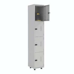 Armário Roupeiro Aço 4 Portas Academia Guarda Volume Ea701 Cinza
