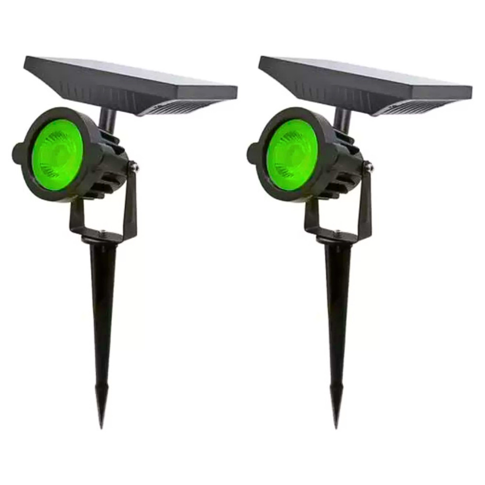 Kit 2 Luminaria Solar Jardim Balizador Luz Led Painel Fotovoltaico Verde Sítio Decoração Luxosa Casa Jardim