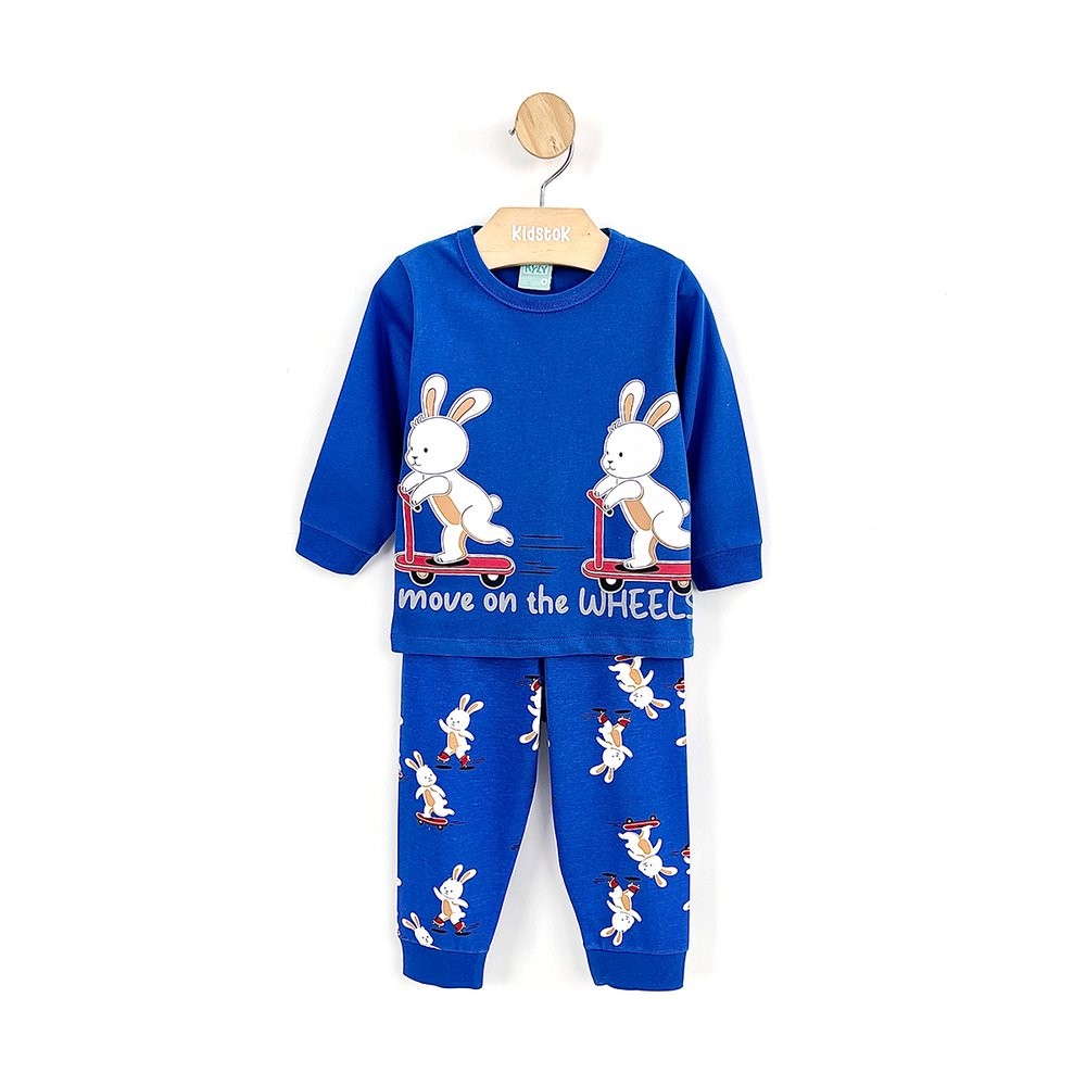 Pijama Menino Camiseta e Calça Coelhinhos Brilha no Escuro - Kyly