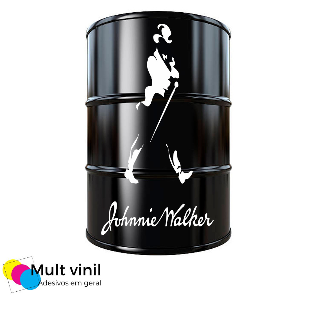 Adesivo Johnnie W Tambor Tonel Barril 200l 75cm X 40cm