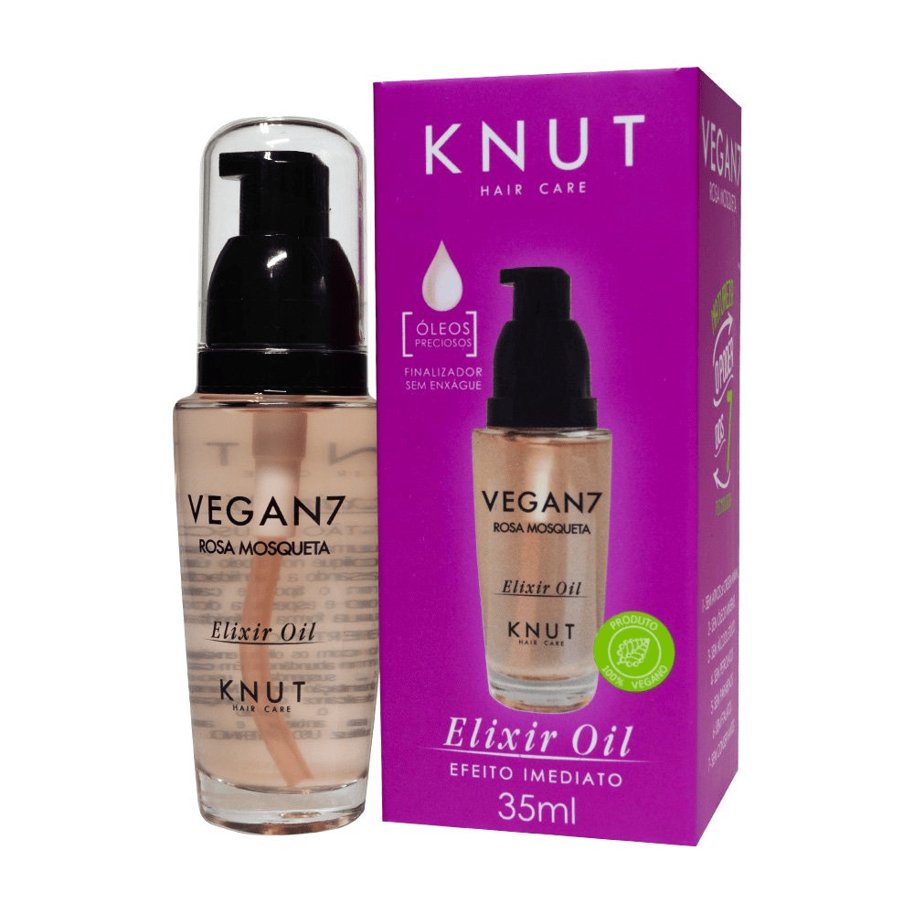 Óleo Capilar 35ml Knut (Elixir Oil Camelina e Ojon / Oil Cartamo e Argan/Vegan7 Rosa Mosqueta) - Vegan7 Rosa Mosqueta