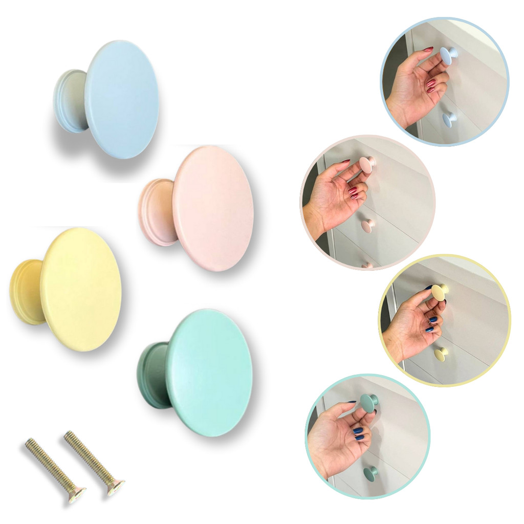 Kit 2 Puxadores de Gavetas Móveis Cômodas Rack Guarda-Roupas Quarto 30mm em Metal