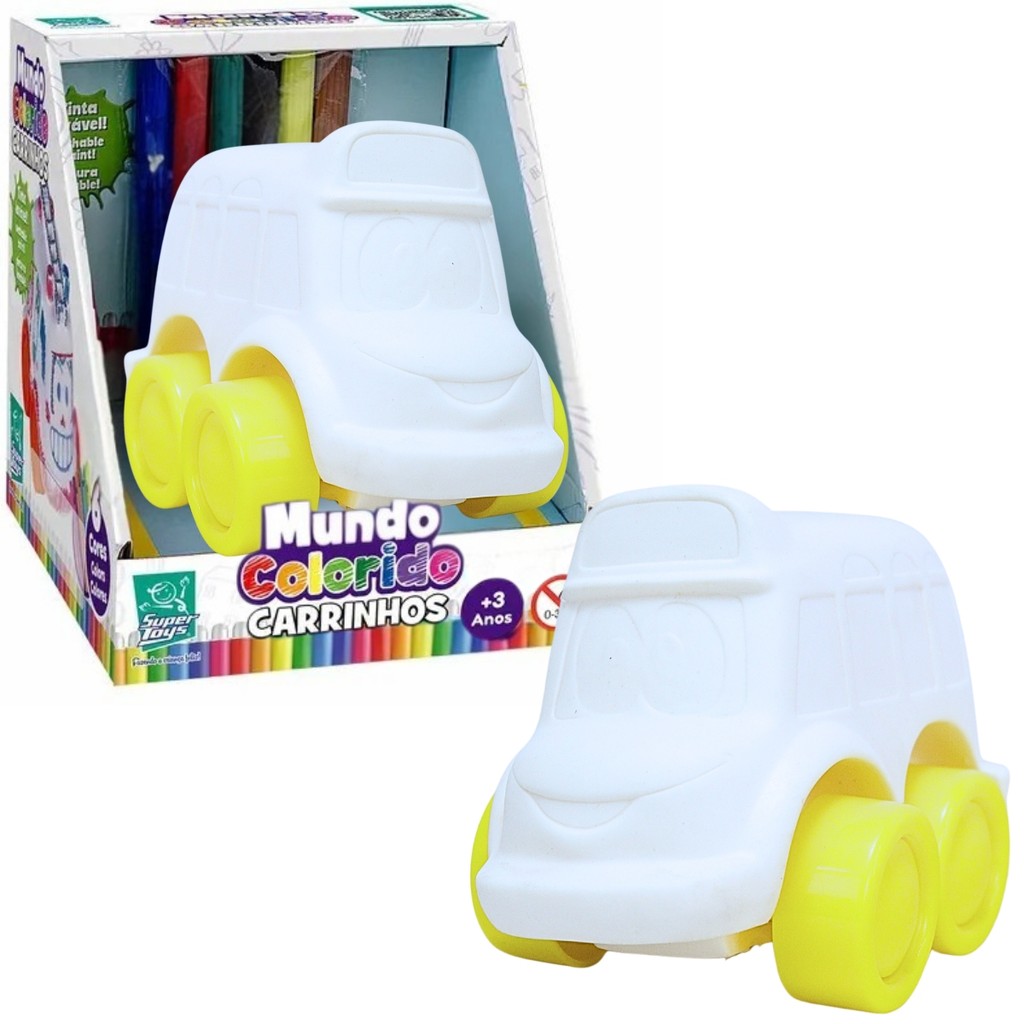 Brinquedo Mundo Colorido Onibus Para Pintar 599 Super Toys - Mom & Baby