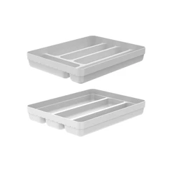 Kit de organizador de talheres e utensílios Ou 2 peças Branco