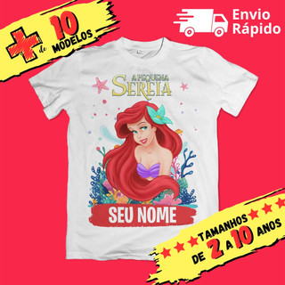 T-shirt Camiseta Infantil A pequena Sereia - Ariel - 12 MODELOS Envio Rapido