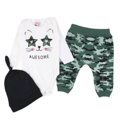 Conjunto Bebê Menina Dengos E Cia Estampa Estrela - 03 Peças