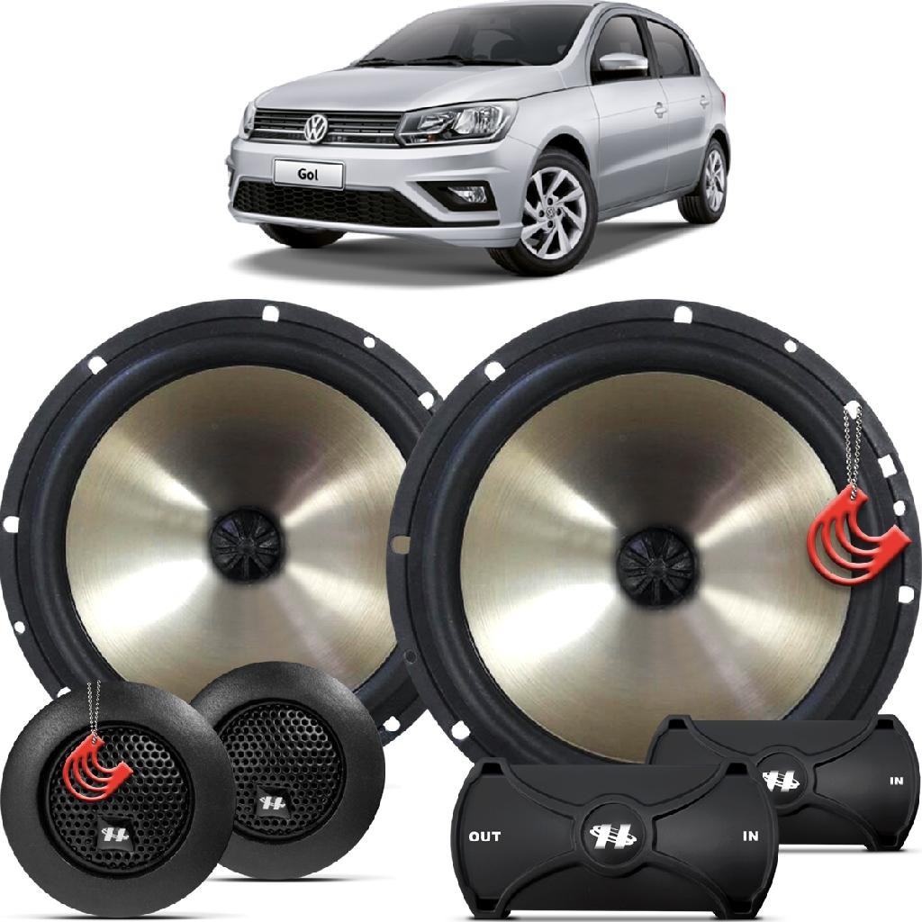 Kit Alto Falantes Dianteiros Volkswagen Gol G8 2019 até 2021 - Hurricane Platino Duas Vias 320w em Oferta na Shopee