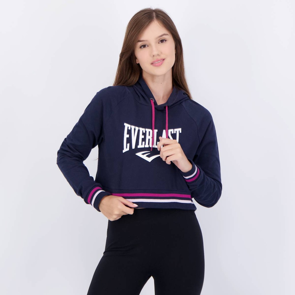 Cropped Manga Longa Everlast Feminino Azul - Women Clothes