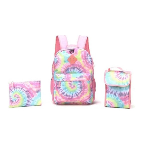 Kit Mochila Costas Lancheira Necessaire Up4you Escolar