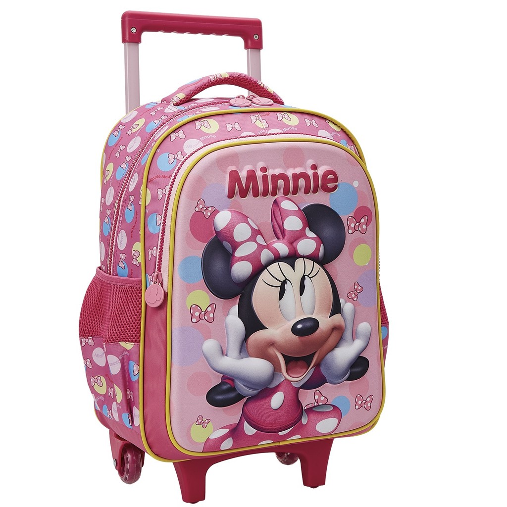 Mochila Rodinhas Escolar Minnie Mouse Disney Infantil Rosa em Oferta na Shopee