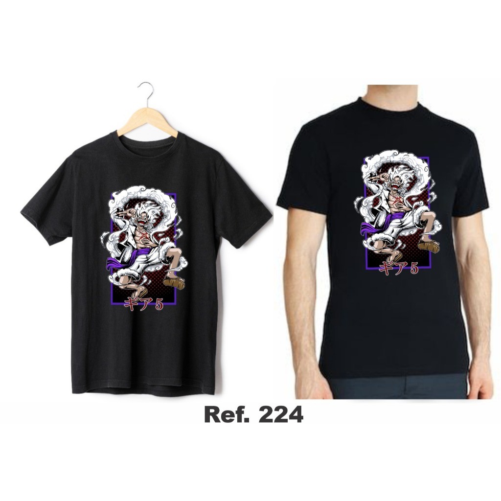 Geek Anime One Piece Monkey D. Luffy Gear 5 Camisa Camiseta 100% Algodão Unissex Envio Rápido Estampa Digital