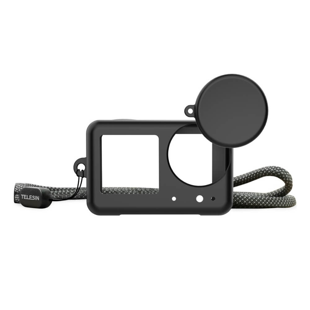 Capa de Silicone para Câmera DJI Osmo Action 5 Pro / 4 / 3 - Telesin Cor: Preto