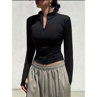 blusa manga longa gola alta academia suplex dia a dia inverno moda 2025 em Oferta na Shopee