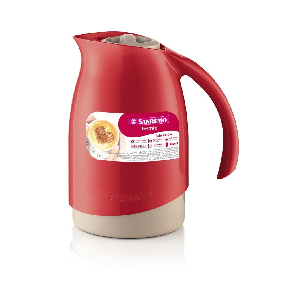 Bule Térmico Plástico Cuidar Vermelho 700ml Termic Sanremo em Oferta na Shopee