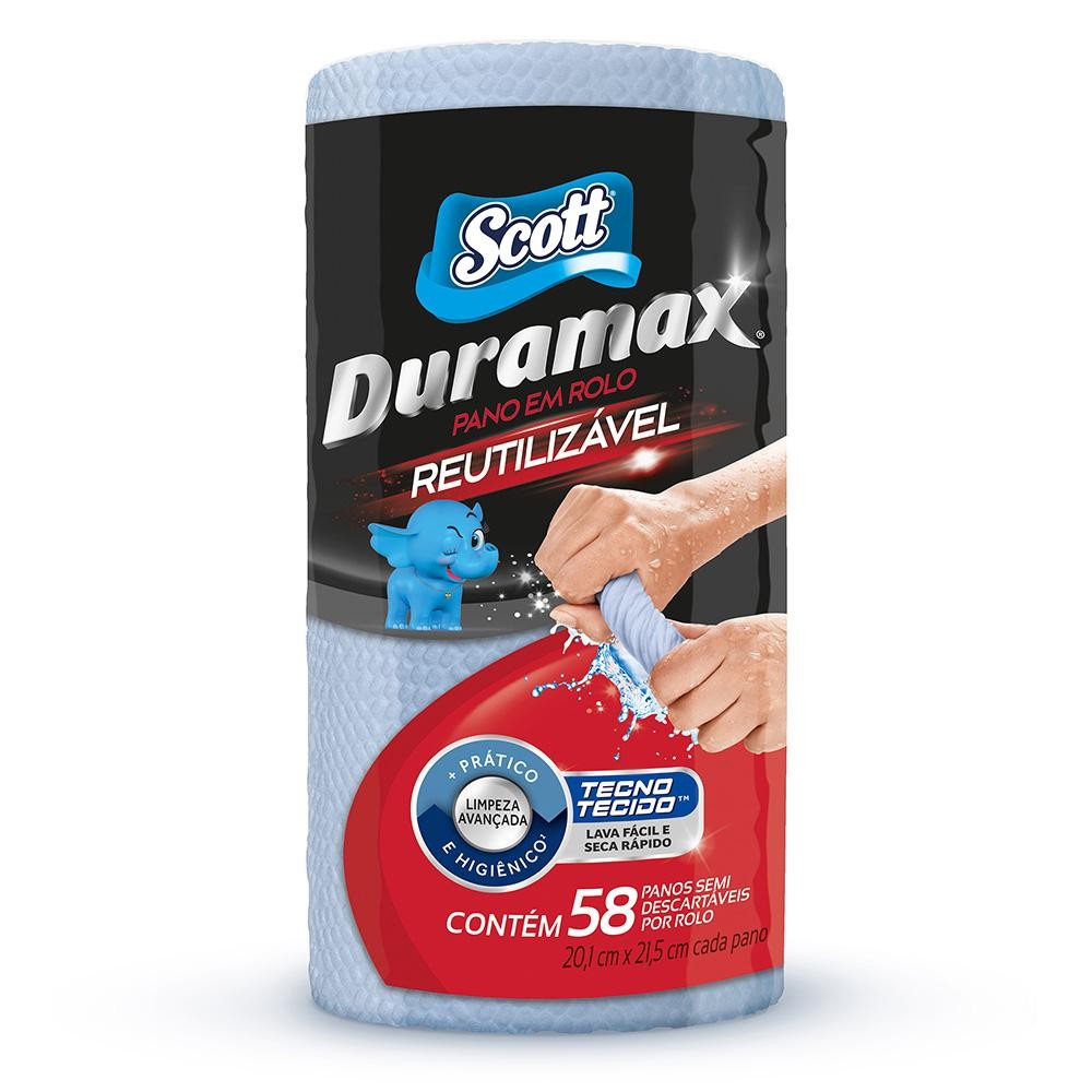 Pano Reutilizável Scott Duramax Rolo Azul 58 unidades em Oferta na Shopee