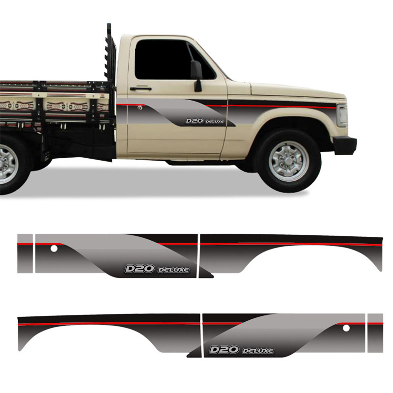 Faixa Para D20 Deluxe 1995/96 Adesivo Vermelho Carroceria em Oferta na Shopee