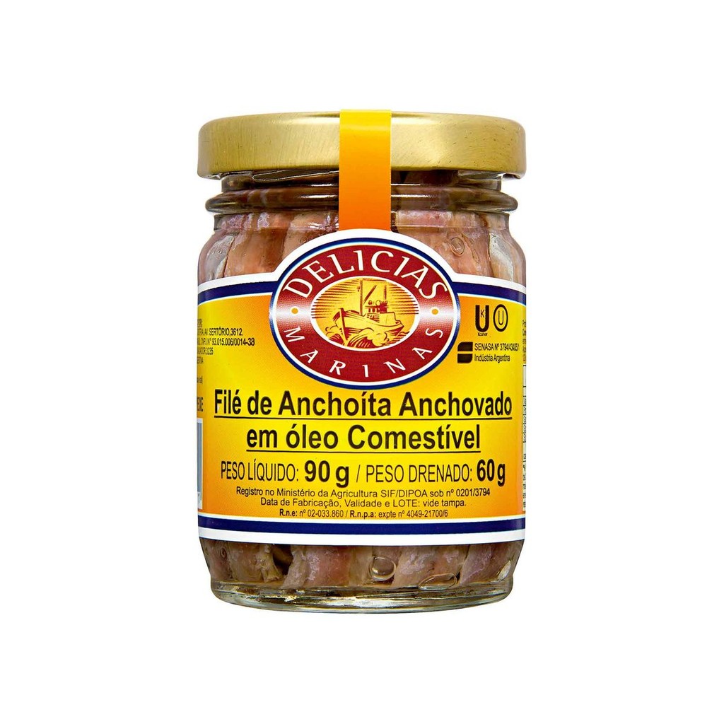 FILÉ DE ANCHOVA DELICIAS MARINAS 90G em Oferta na Shopee