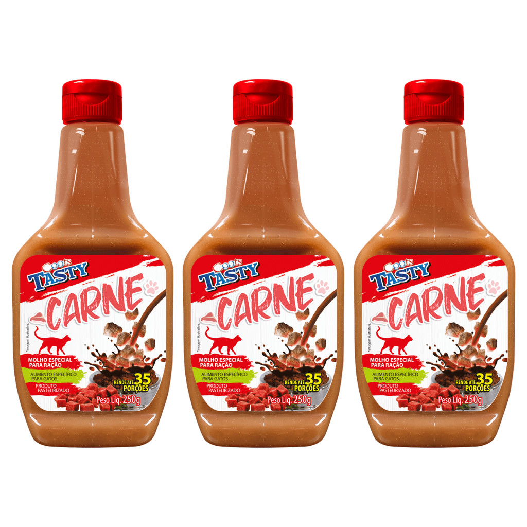Kit 3 Unidades Molho Especial Para Ração Gatos Cremoso Doogs 250g em Oferta na Shopee