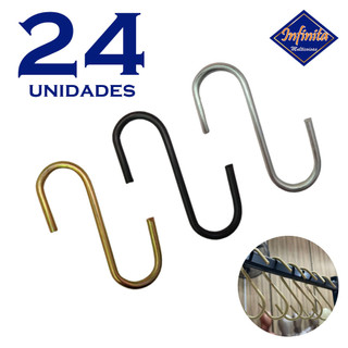 Kit 12 a 24 Gancho S multiuso pendurar corrente vaso parede cabo de aço planta