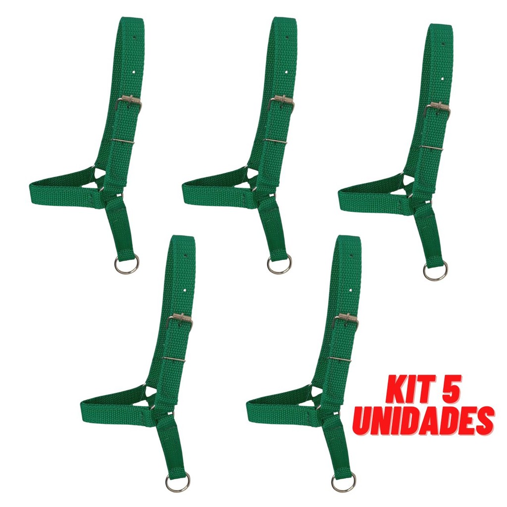 Kit 5 Cabresto Ovelha Ovinos Caprinos Para Bode C/ Regulagem
