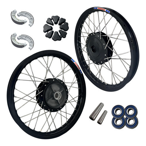 Par Aro Ferro Preto Cg Titan Fan 150 Rolament/bucha/lona/esp em Oferta na Shopee