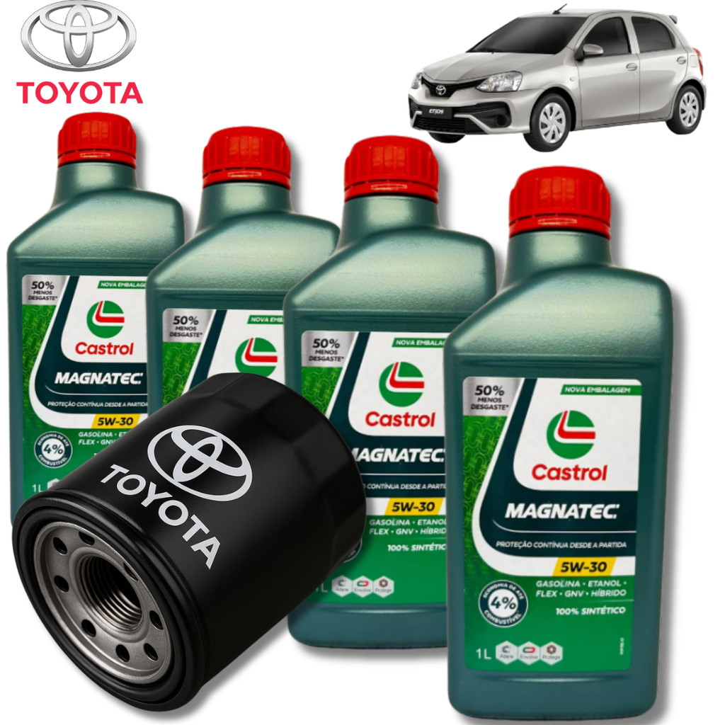 KIT TROCA DE ÓLEO CASTROL 5W30 (TOYOTA ETIOS 1.3 2020 )