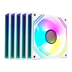 Kit Ventoinhas Acegeek Neon, ARGB, 5x120mm, Branco, AG-NEON5X1-WH
