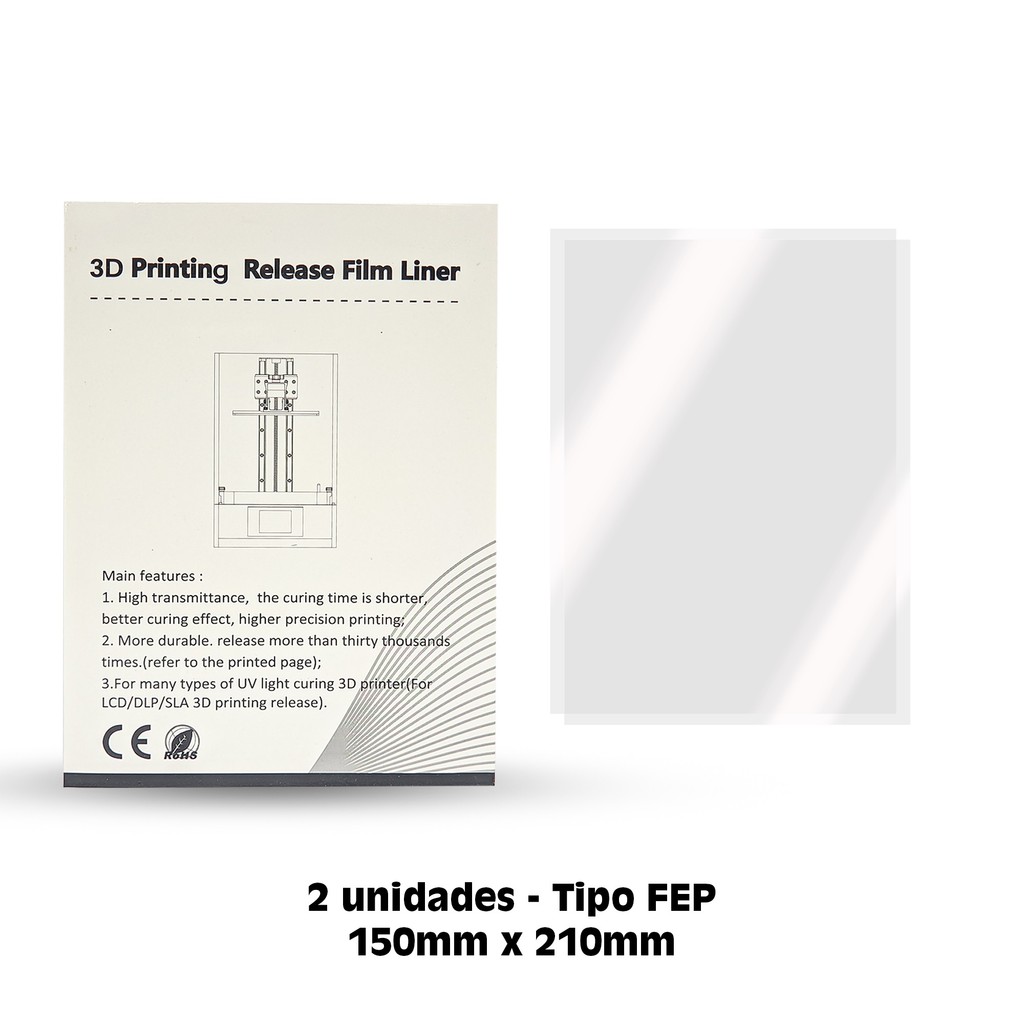 Kit com 2 FEPs Film para Impressoras 3D 210x150mm - RPG em Oferta na Shopee