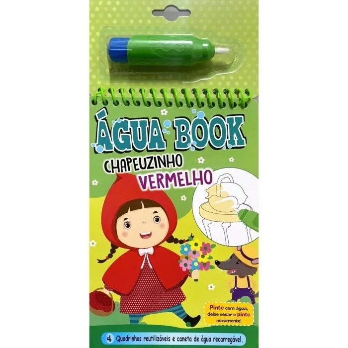 Livro Para Colorir Infantil Água Book Chapeuzinho Vermelho em Oferta na Shopee