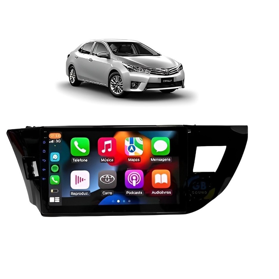 Kit Multimídia Corolla GLi 2015 / 2017 9 Pol Android Carplay Gps 2/32GB - 915BR ROADSTAR