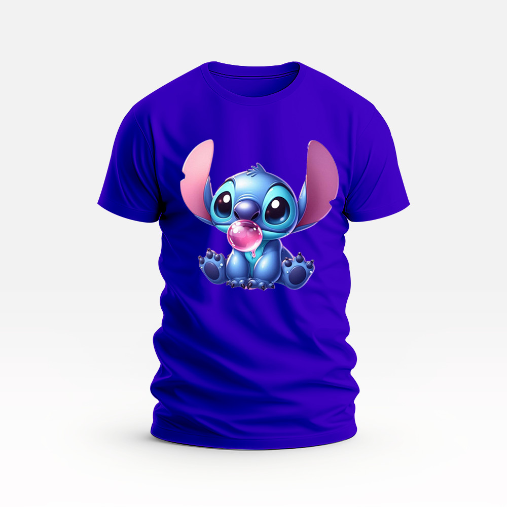 Camiseta Personalizada Gola Redonda Estampada Stitch Feminina/Masculina 100% Algodão 1028 em Oferta na Shopee