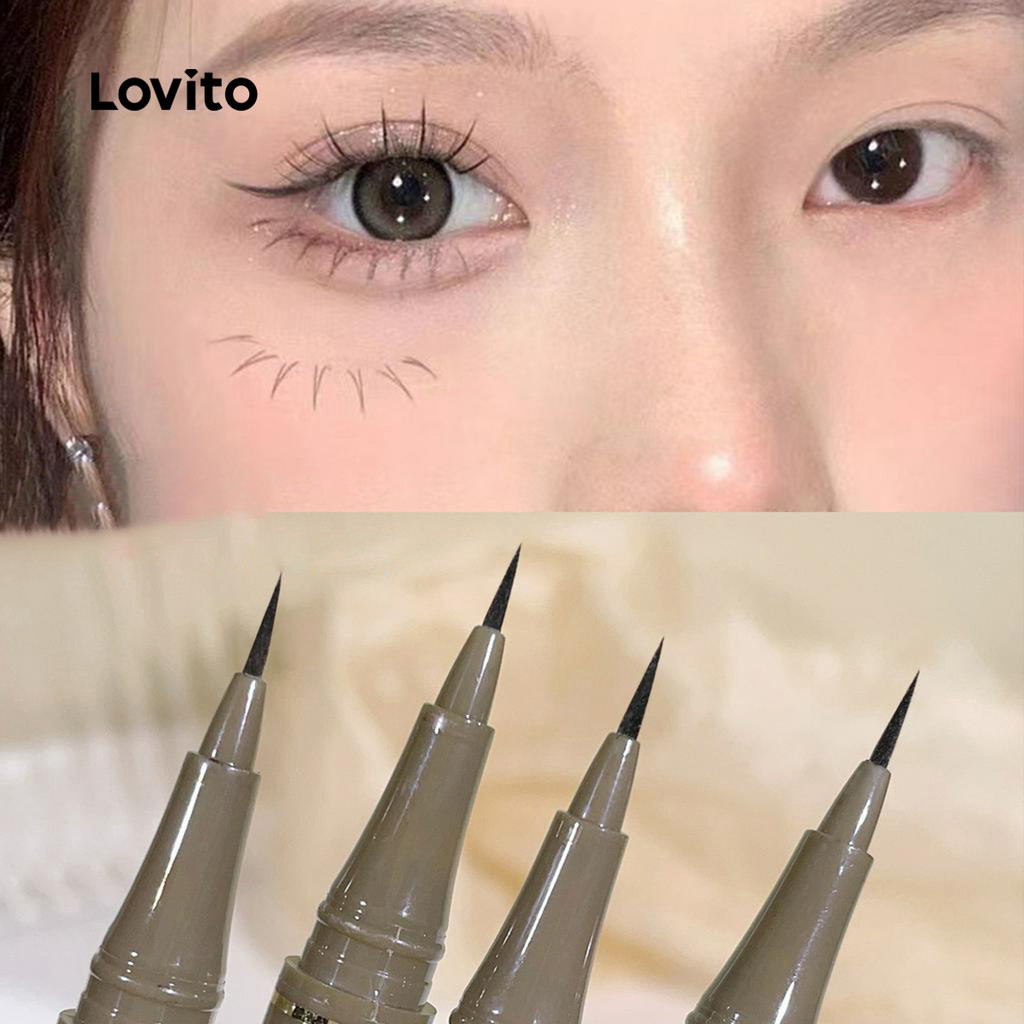 Lovito Delineador Casual Liso Extremamente Fino À Prova De Água Delineadores Marrons Duradouros Para Mulheres LCS09052 - Beauty