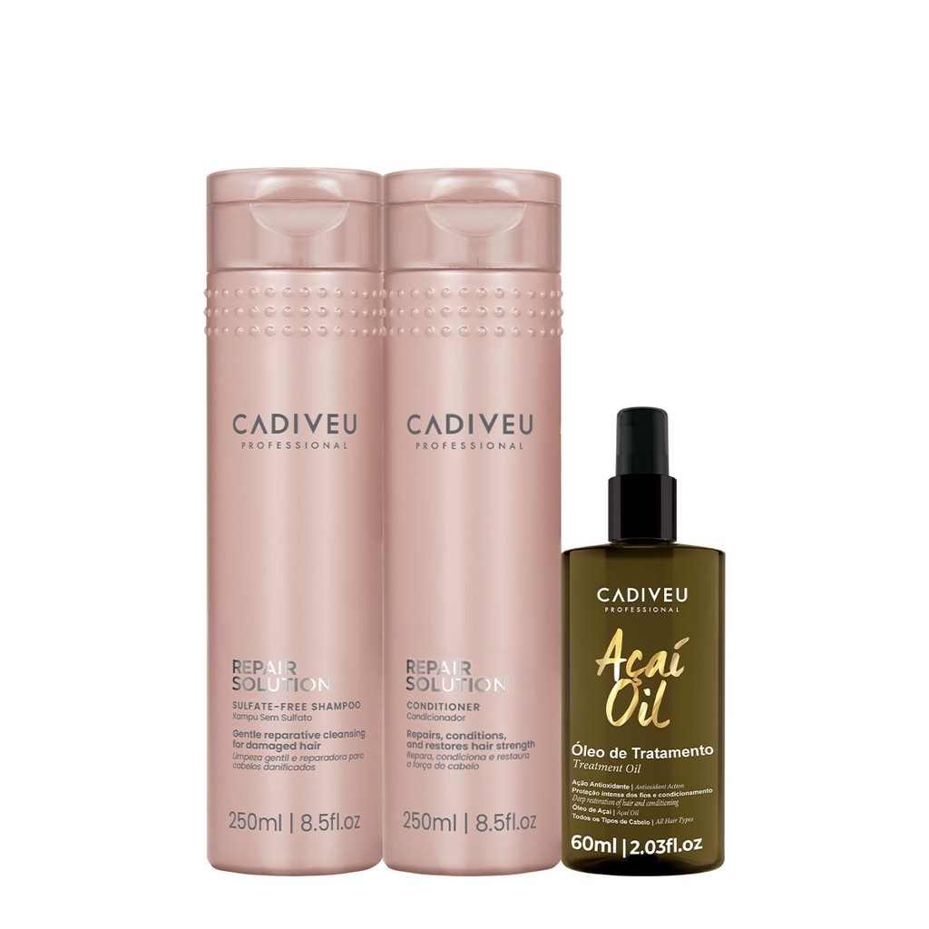 Kit Cadiveu Professional Repair Solution Açaí Duo Oil 60 (3 produtos)