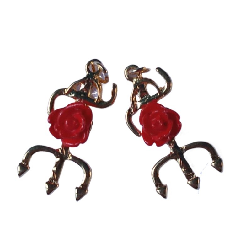 Pingente Garfo de Pomba Gira com Rosa - 3 cm - 1 Unidade