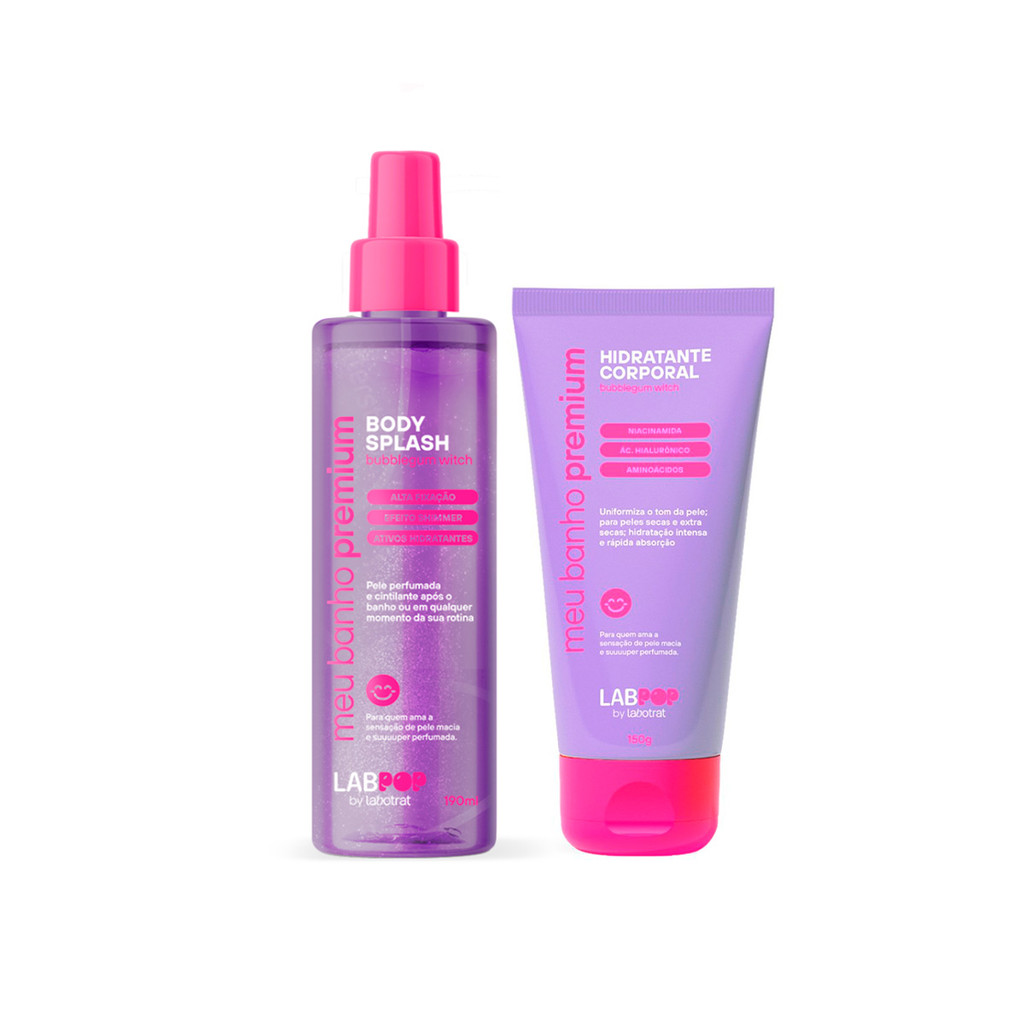 Labotrat Kit 2un Meu Banho Premium Bubblegum Witch - 1un Hidratante + 1un Body Splash