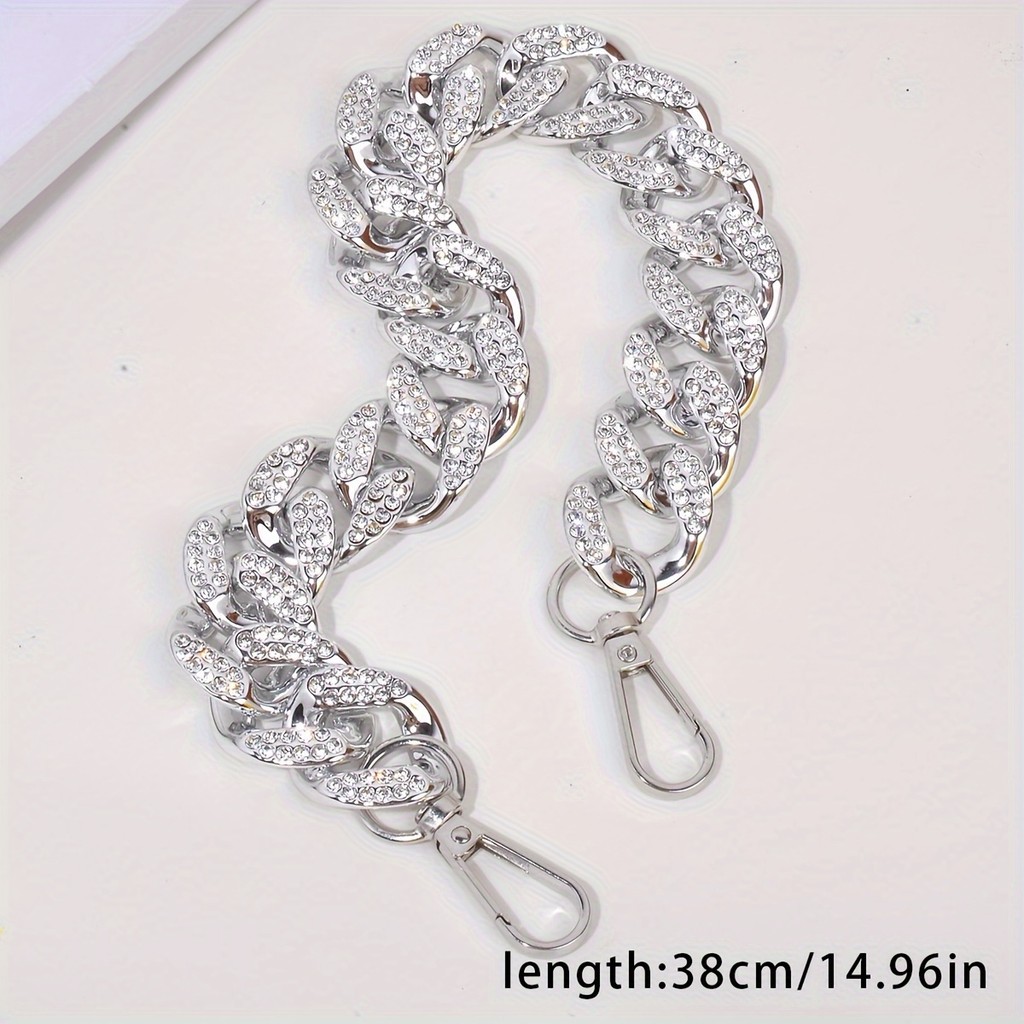 1 peça alça de ombro cravejada de diamantes acrílicos da moda corrente de bolsa simples adiciona charme e conforto à sua