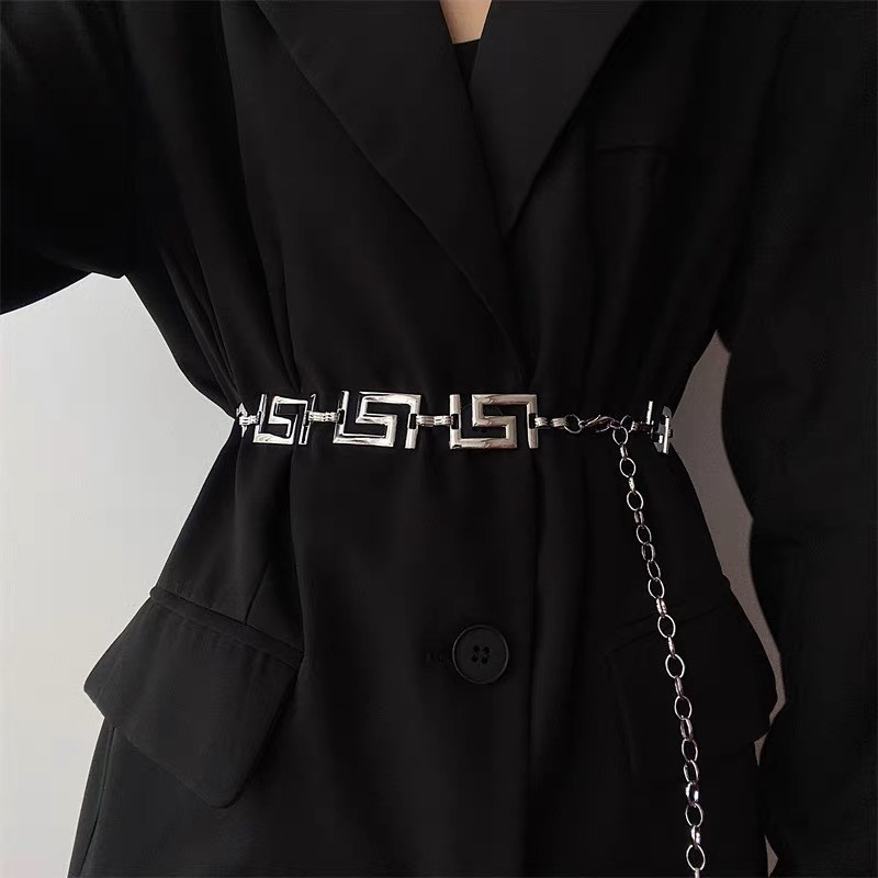 Cintos Feminino Com  Corrente dourado e prata De Metal importado